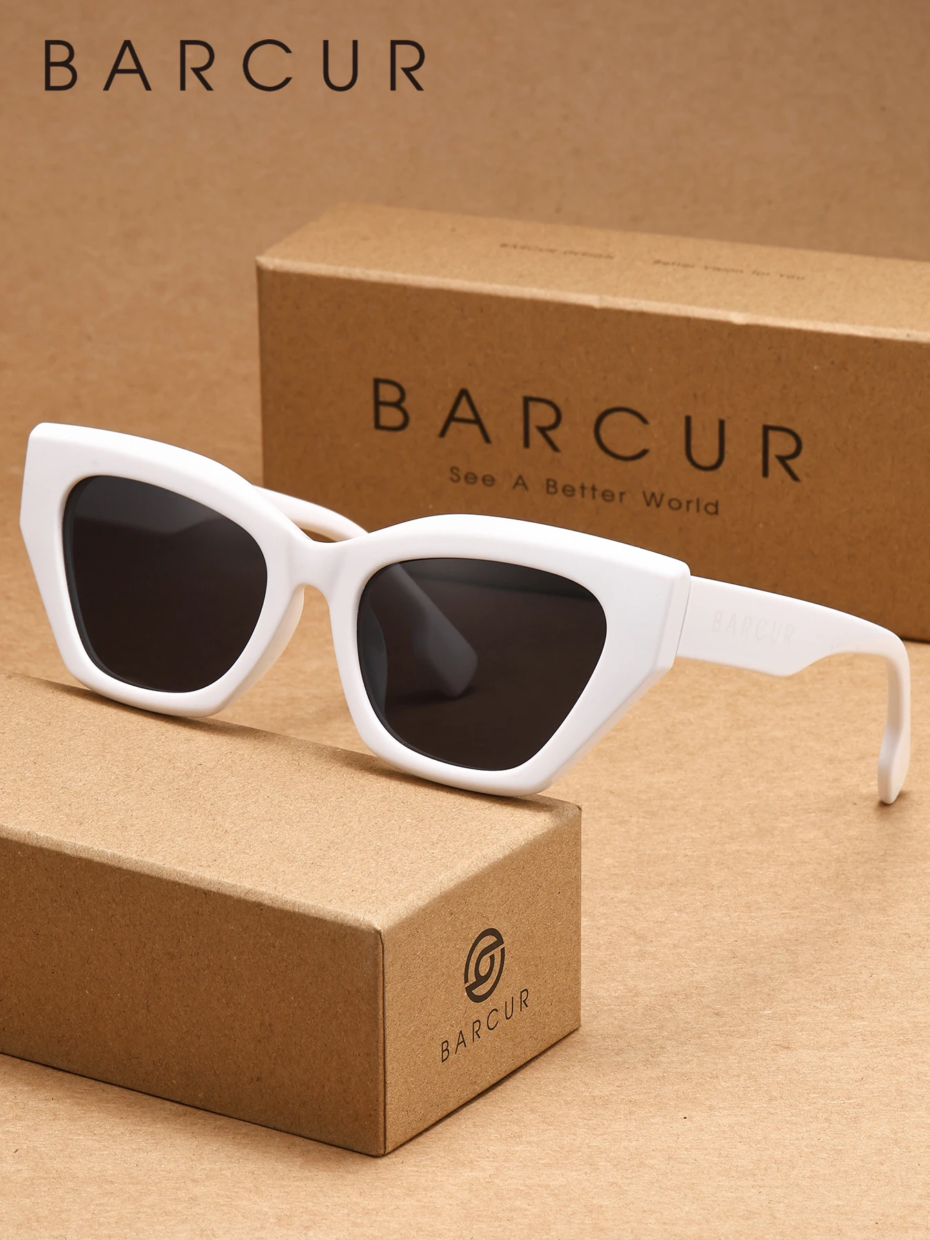 BARCUR Exquisite Cat-Eye-Rahmen-Sonnenbrille zum Angeln, Fahren, Wandern, UV-Schutz, Blendung reduzieren, ein tolles Geschenk – Detail 1