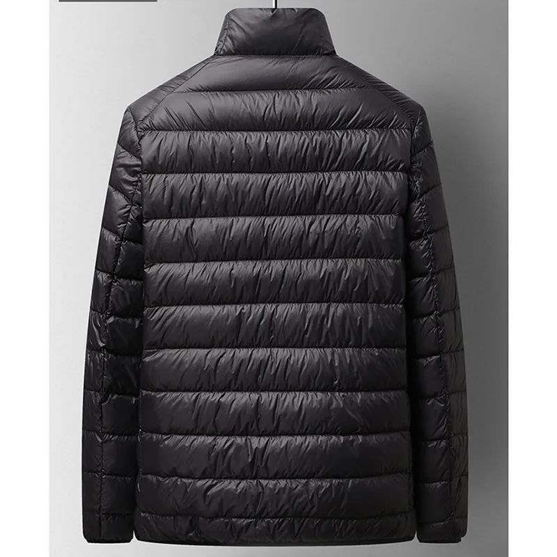 Jaqueta fina quente para baixo masculina, casaco puffer curto, alta qualidade, outono