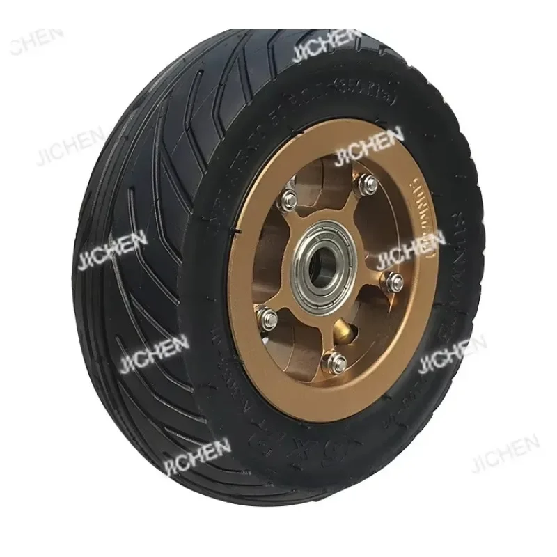 ZQ سكوتر كهربائي صامت مزدوج تحمل عربة سبائك الألومنيوم عجلة قابلة للنفخ بوصة 6 7 بوصة 8 محور عجلات الإطارات