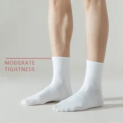 Socks men's midtube cotton white socks Deodorant absorbent men's socks summer black white grey spring summer sports solid color