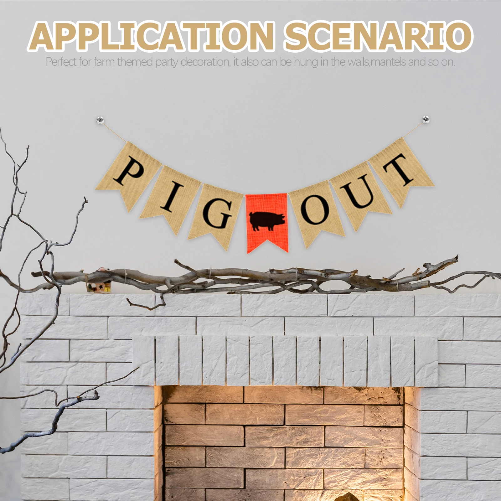 

Party Decoration Bunting Linen Letter Banner Farm Themed Hanging Decor Wall Window Mantel Burlap Pull Flag Party Liene