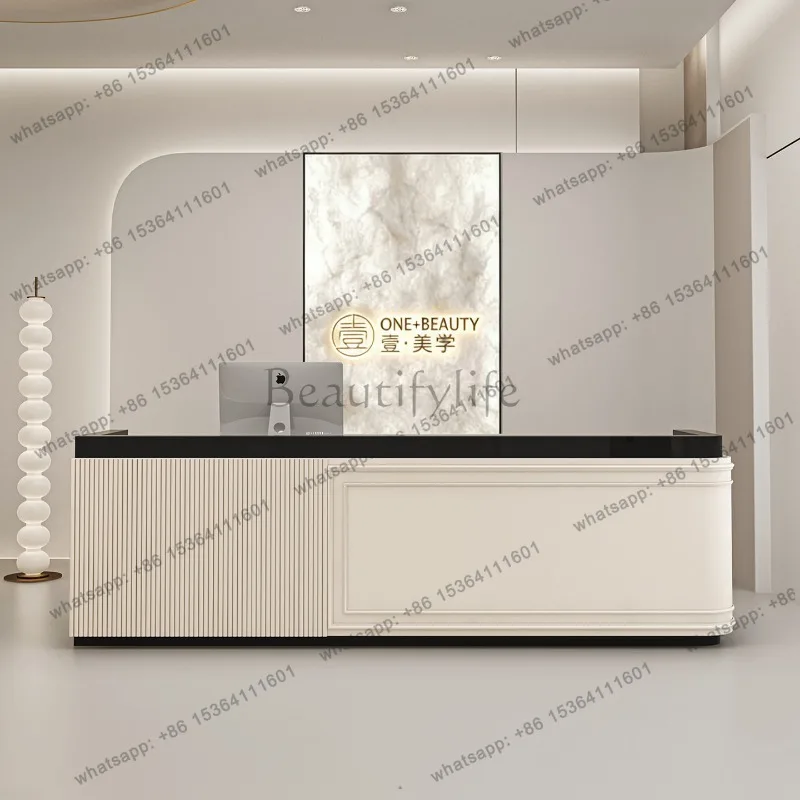 FG Luxury Spacious Reception Desk Front Office Workstation Reception Counter Modern Executive Rezeptionstheke Reception Furnitur