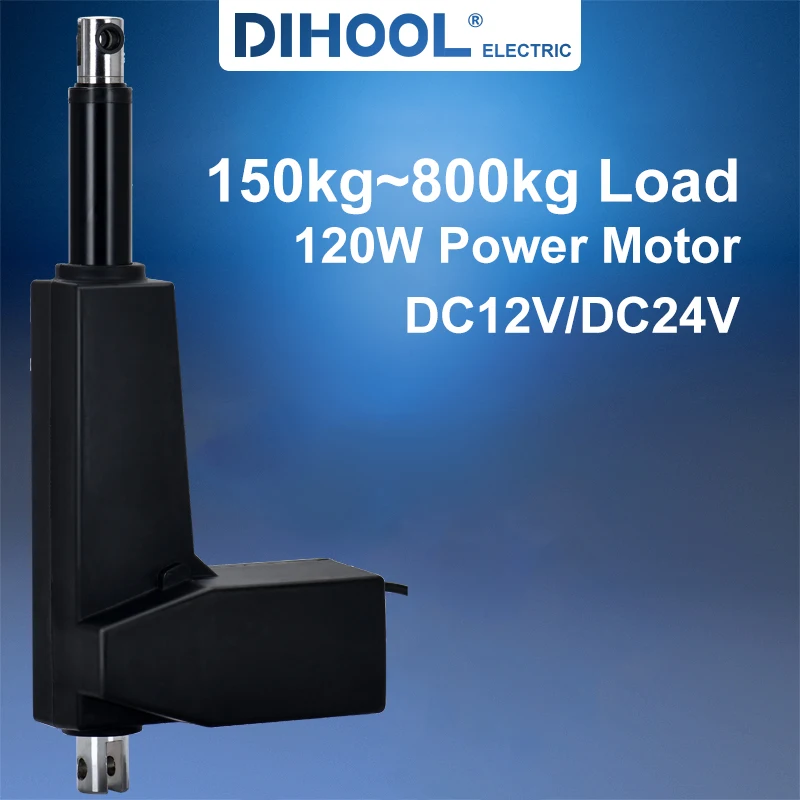 

8000N Electric Linear Actuator DC12V 24V 800KG Load 50mm~1000mm Stroke 5mm/s~40mm/s Electric Lifting Motor Telescopic Push Rod