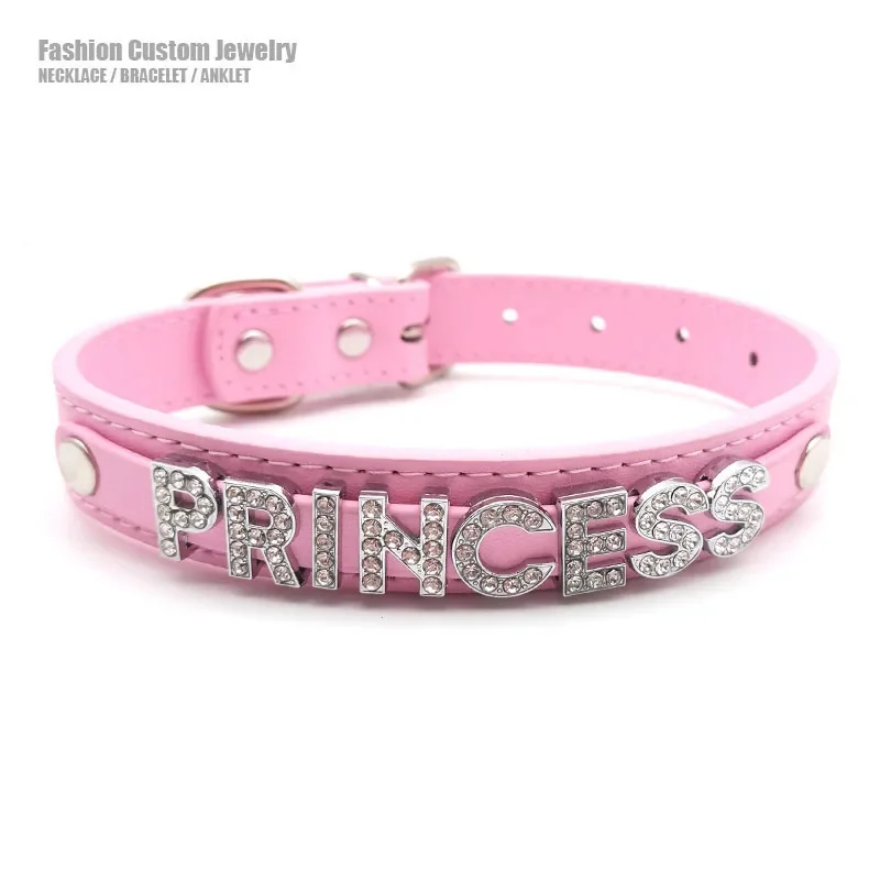 Sexy rosa Lederhalsband Buchstaben Papa Prinzessin Halsband Halskette se  Erwachsene DDLG Cosplay personalisierte individuelle Schmuck - AliExpress 36