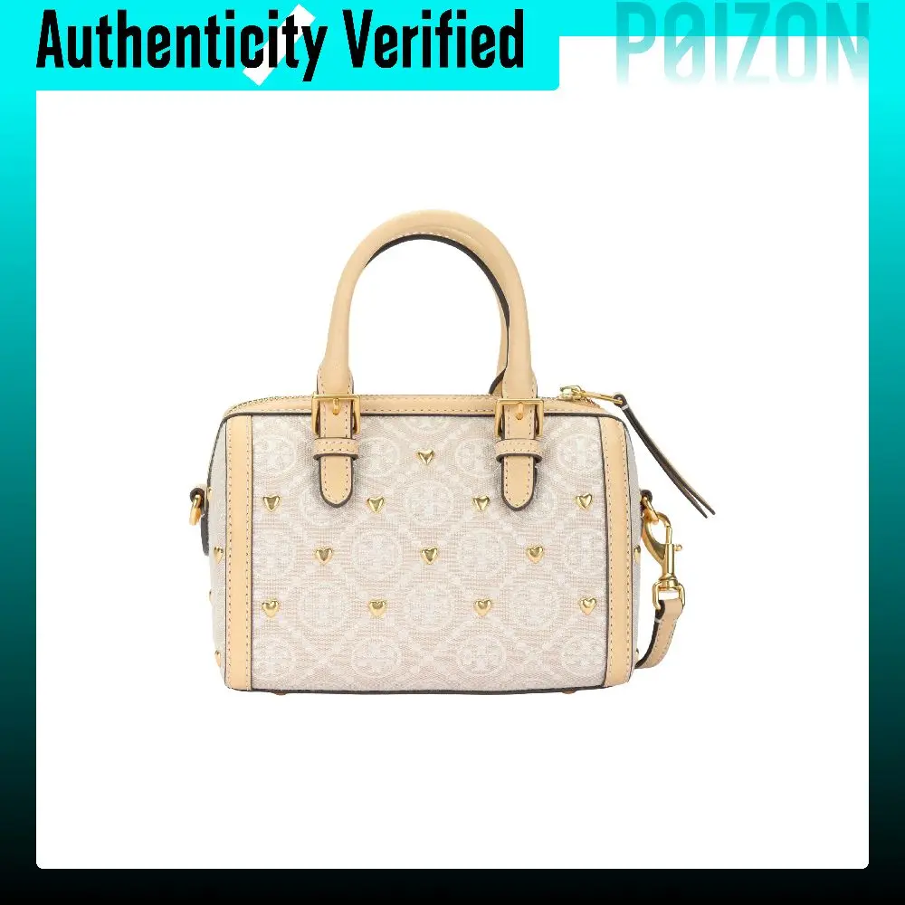 TORY BURCH Jacquard With Leather Trim Shoulder Bag, Crossbody Bag, Handbag Mini Women's Ivory White Multicolor 161507-104
