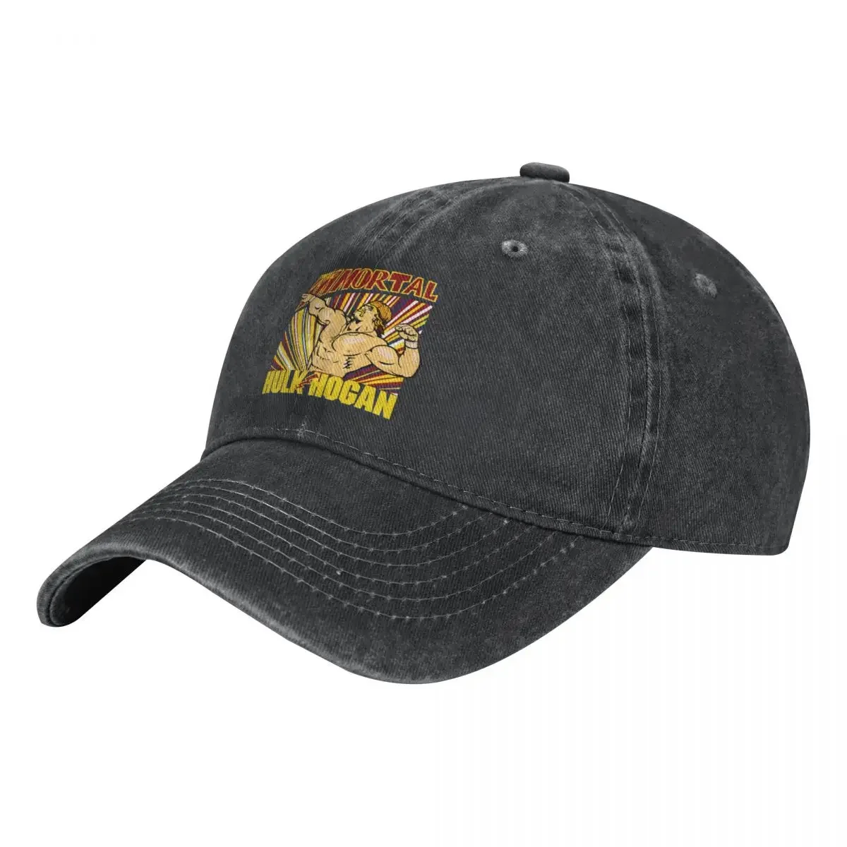 The Immortal Hulk Hogan Wwf 80S Hulkamania Washed Denim Baseball Cap Trucker Hats Premium Hot Deals