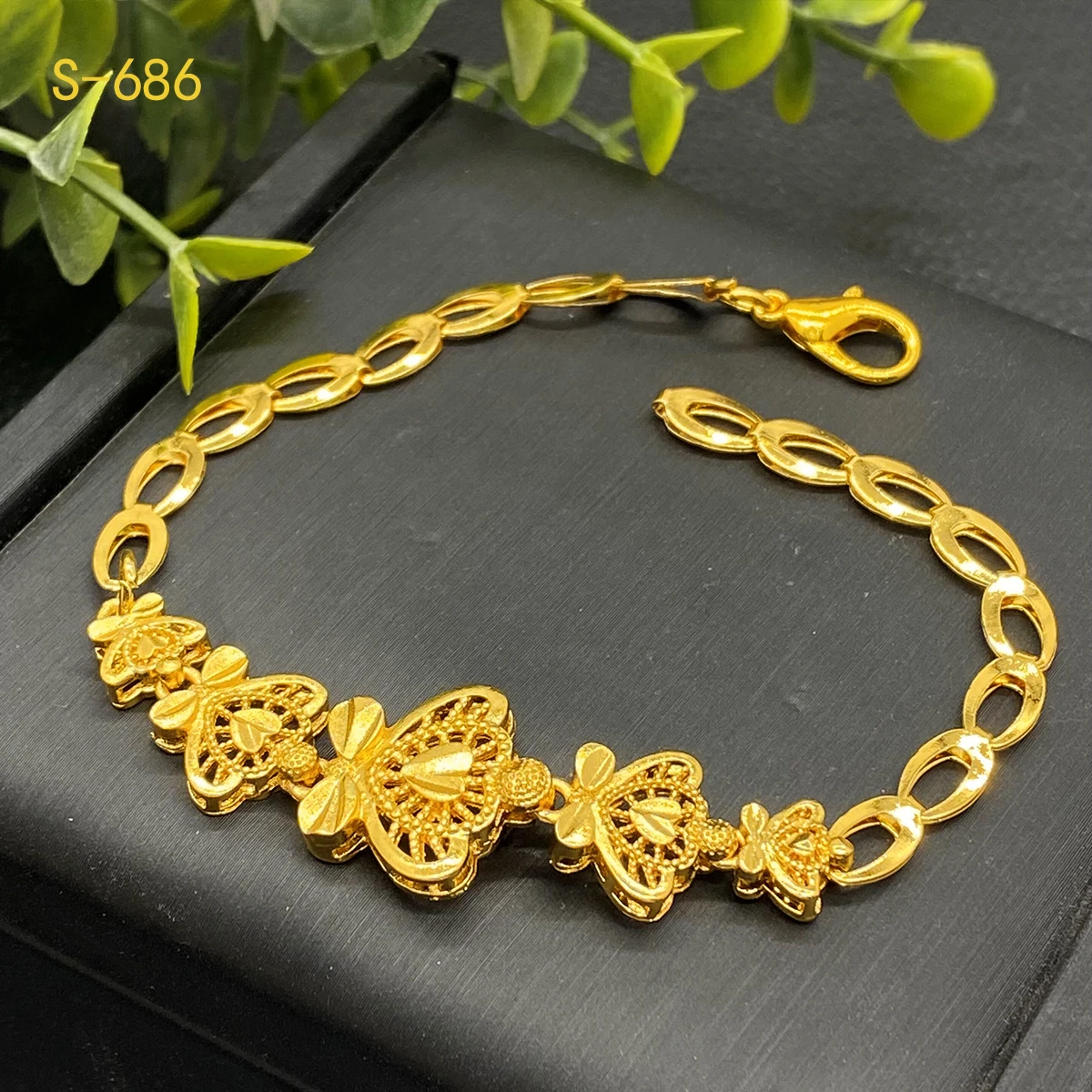 ANIID Indian 24k Gold Color Flower Shape Necklace Earrings Bracelet Ring Set Elegant Bridal Wedding Jewelry Sets for Dubai Lady