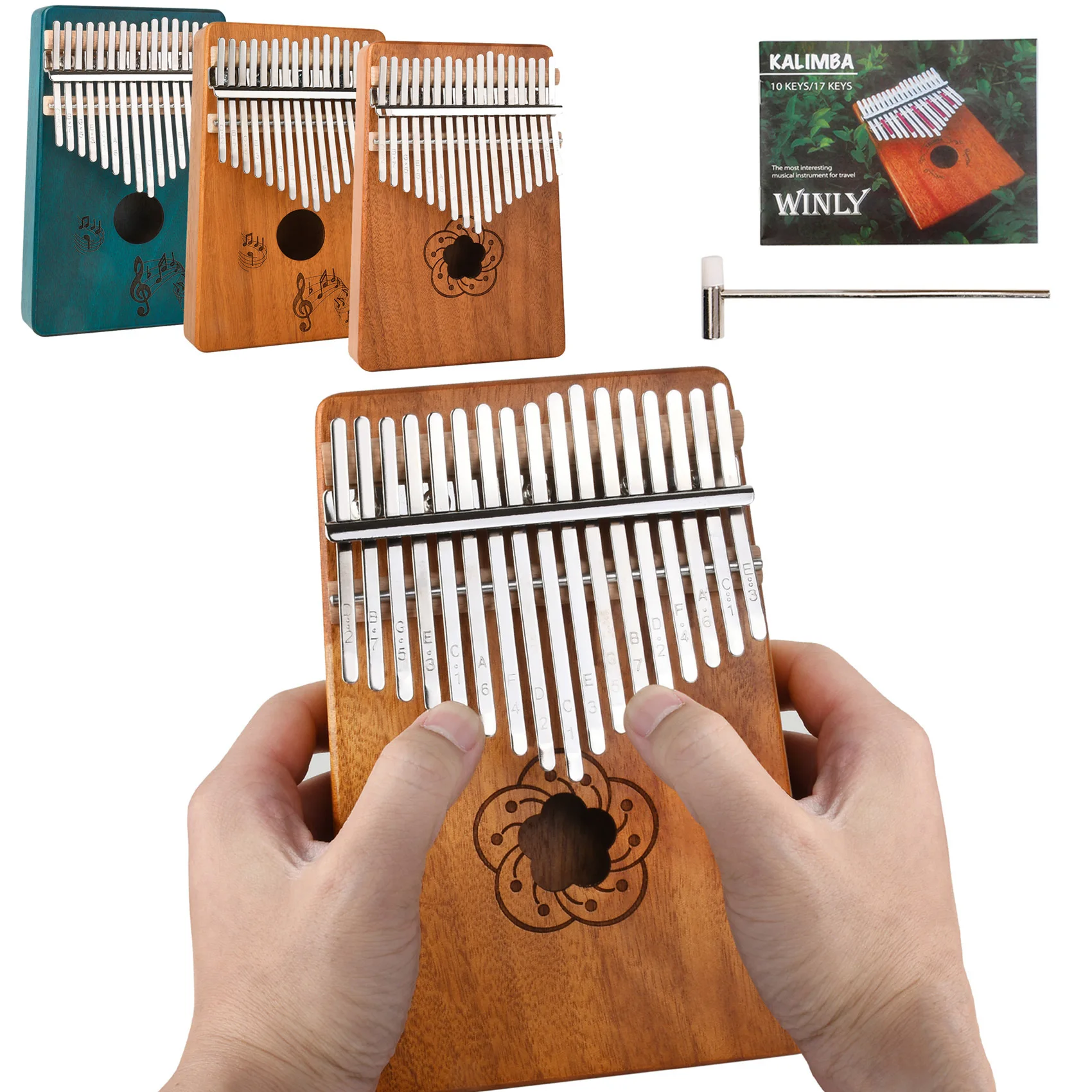 

17 Key Peach Blossom Core Wooden Thumb Piano Kalimba