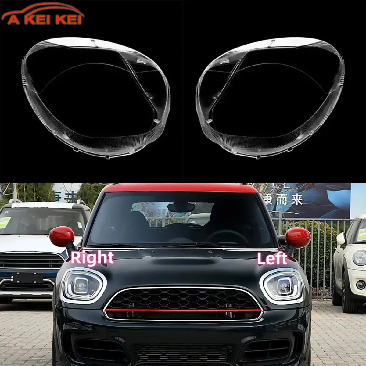 

For BMW Mini Countryman Cooper R60 2017 2018 2019 2020 2021 Car Headlights Glass Lens Cover Transparent Headlights Shell
