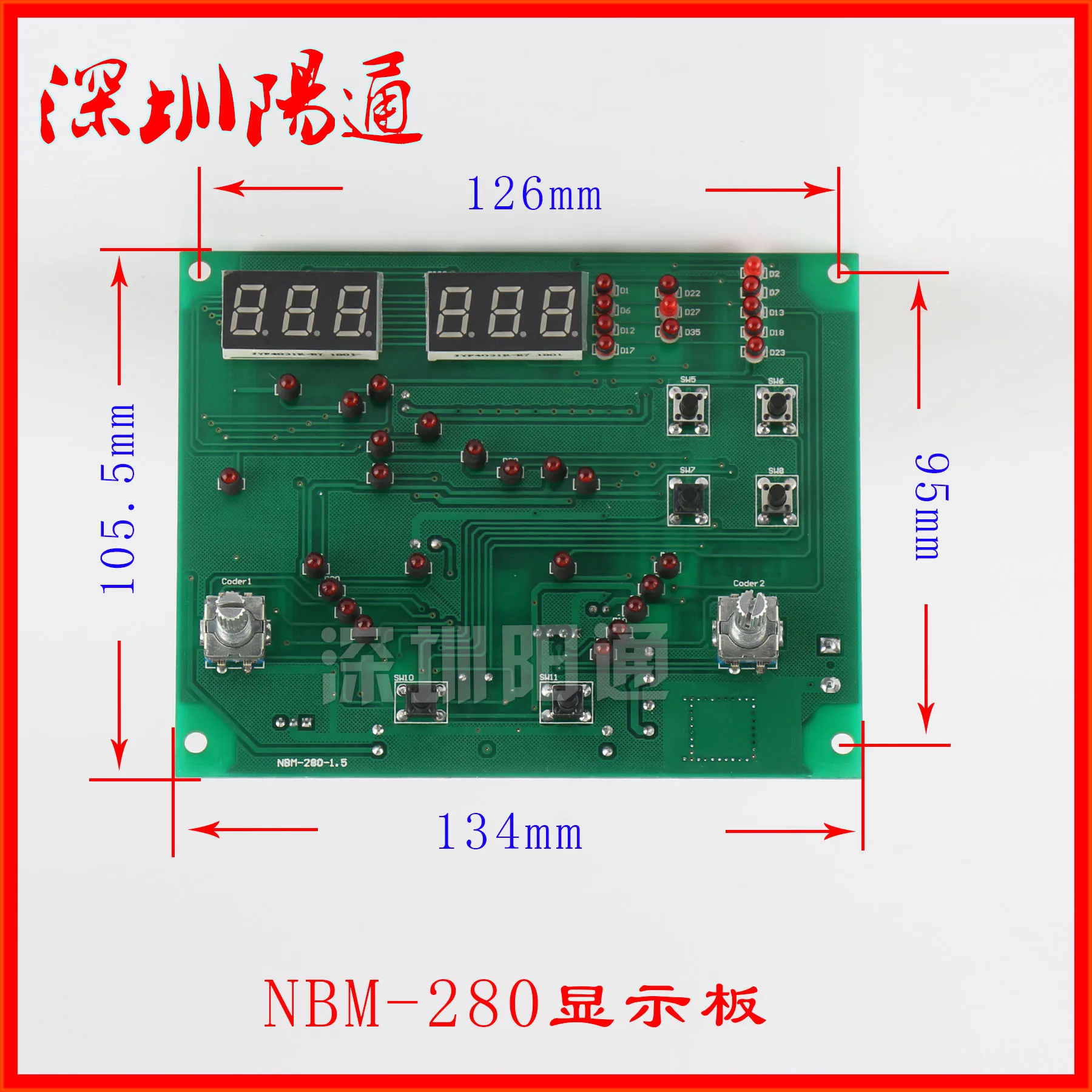 NBM-280 Inverter Gas Shielded Welding Machine Display Panel Temper Regulator with Digital Tube Display Double Pulse Control Boar