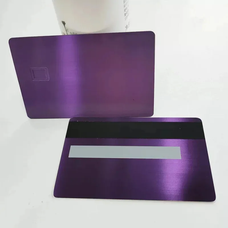 5pcs custom  Debit ATM VISA Magnetic Stripe Blank Rainbow 24 k Mirror Gold Metal Credit Card With Chip Slot