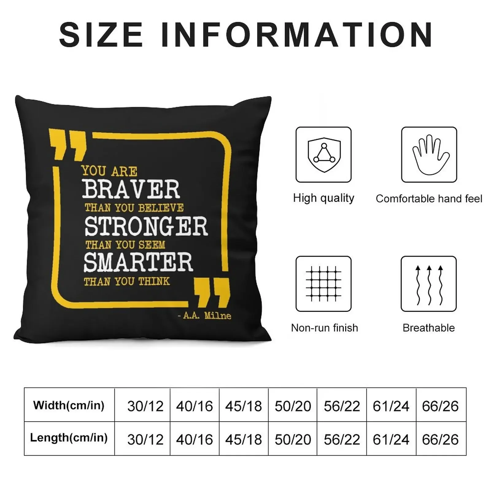 You are braver stronger smarter motivational quote Throw Pillow Elastic Cover For Sofa Cusions Cover pillow