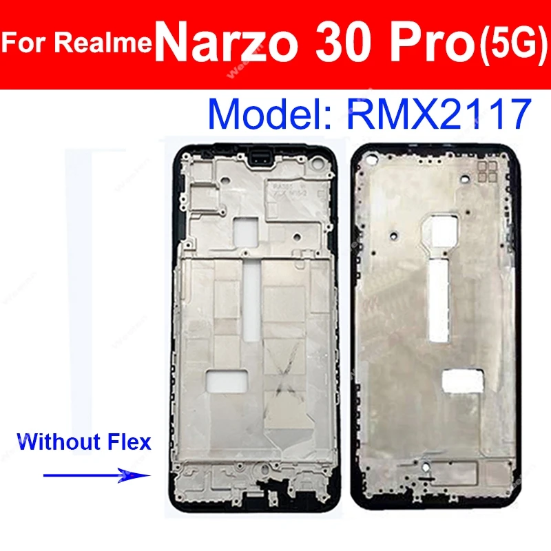 For Realme Narzo 30 20 10 Pro 30A 20A 10A 4G 5G Front LCD Housing Cover LCD Screen Frame Front Holder Replacement Parts