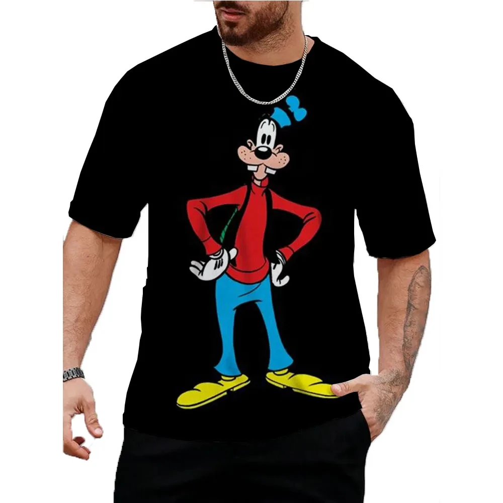 Disney Cartoon T-shirt Mężczyźni Kobiety Summer Fun Goofy 3D Print Tops Tees Męska moda Trend Odzież z krótkim rękawem Casual Streetwear