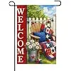 InkRain Patriotic Garden Flag Fence Chair Quilt Porch Accent 12x18 Inch Double Sided Linen Yard Outdoor Decor for Farmhouse  llz