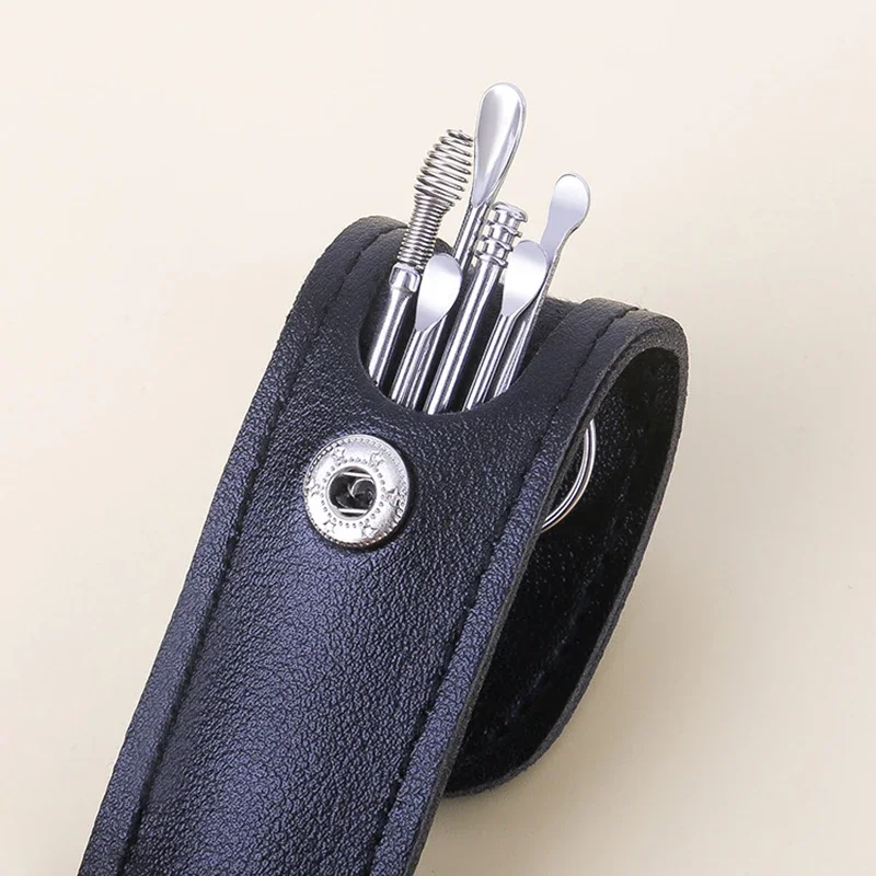 مجموعة مزيل شمع الأذن 6 في 1 مع ملعقة تنظيف حلزونية لإزالة شمع الأذن اللطيفة والعناية الصحية في المنزل