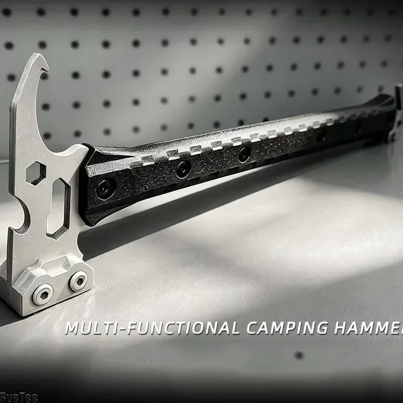 EDC Integrated Tactical Hammer Multi-Tool with Stainless Steel Wrench and Bottle Opener for Outdoor & Vehicle Emergency