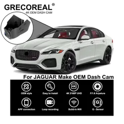 GRECOREAL 4K Dash Cam Front Rear 2160P WiFi Car Camera Dual Camera Dashcam Plug Play Compatible with Jaguar E-Pace F-Pace XE XF