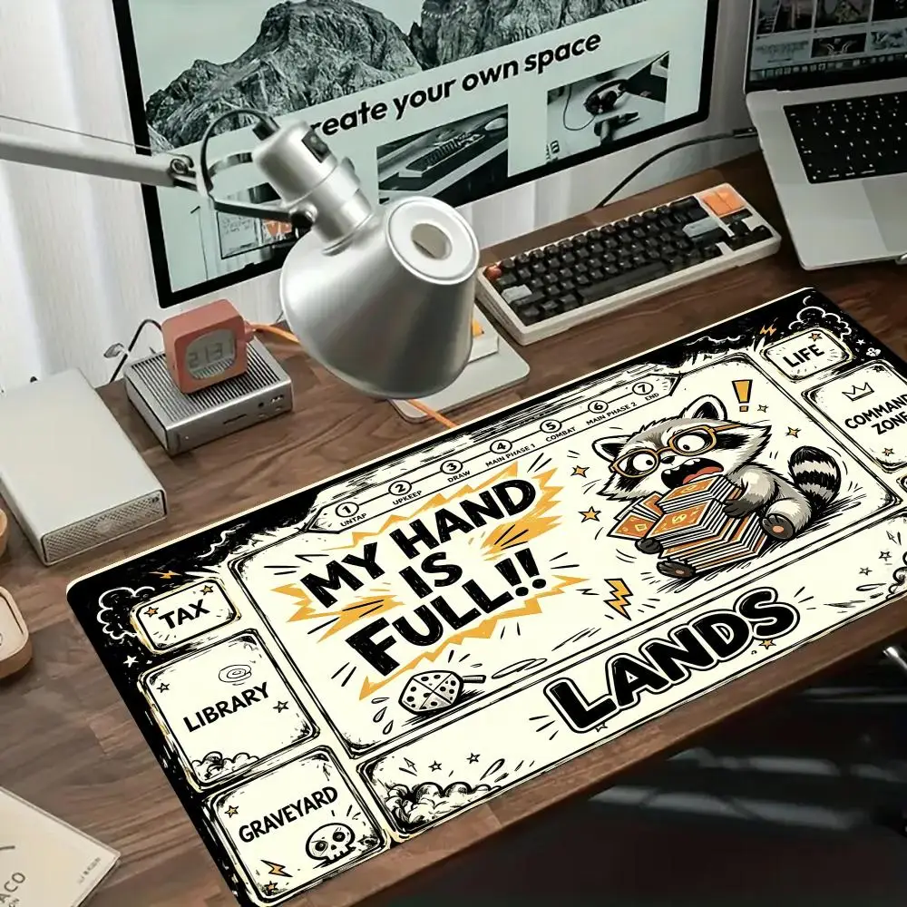 Anti‑Slip Pc Gaming Mouse Pad Vintage Comic Style Animal Card Battle Playmat For Desktop Bedroom Game Office