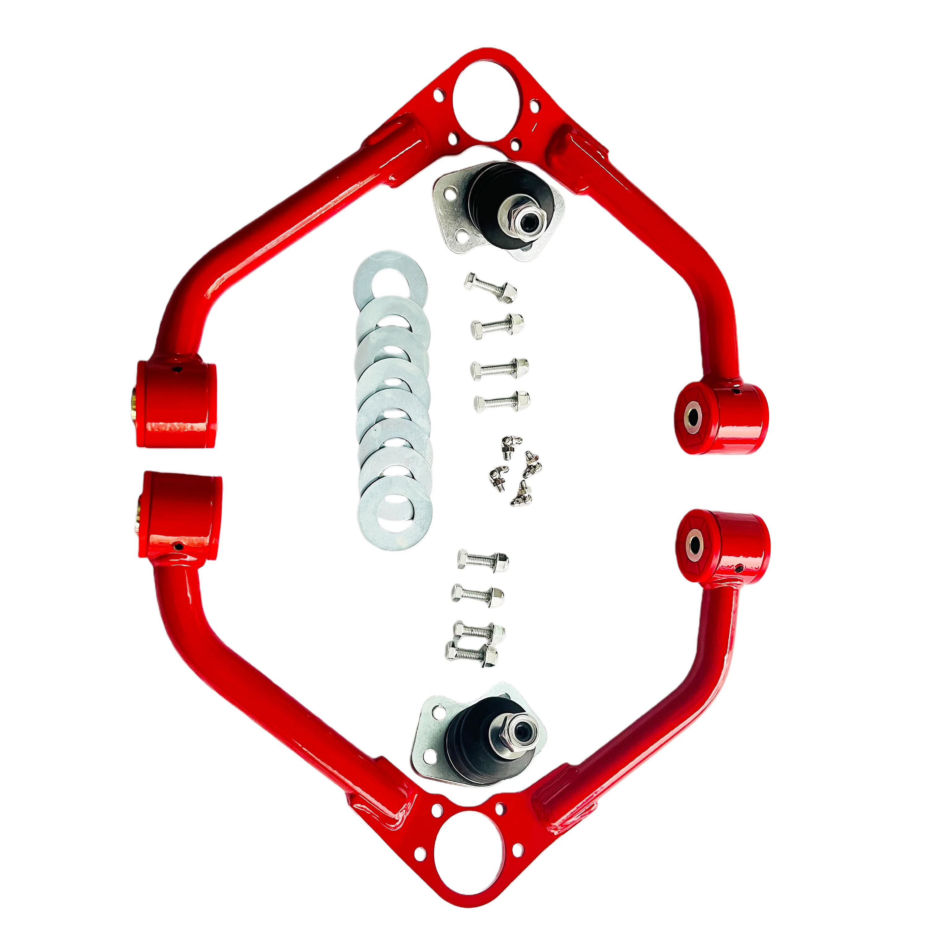 

Для JEEP Liberty 2002-2007: комплект передних рычагов подвески с полиуретановым вкладышем и портом для заливки смазки, запасная часть.