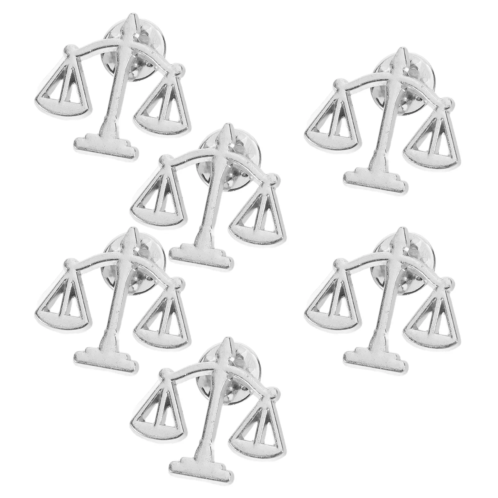 6pcs Metal Libra Scale Lapel Pins for Men – Balanced Balance Brooches for Suit, Business, Court & Formal Wear