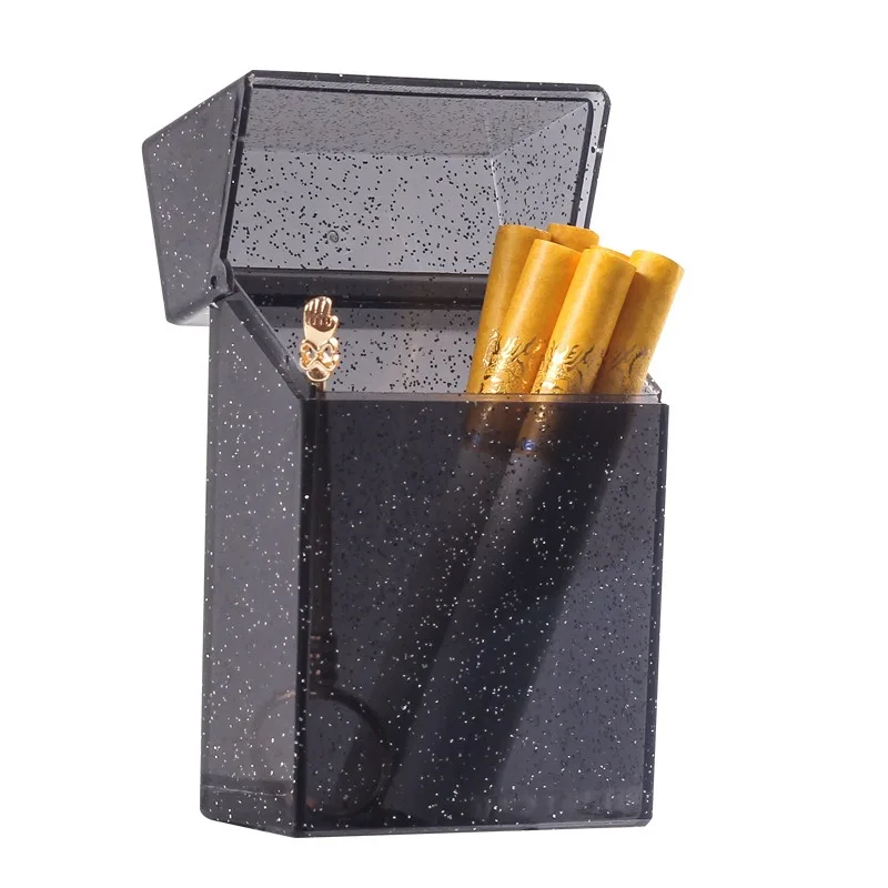 Portable Flip Up Cigarette Box Anti Pressure Sealed Cigarette Case Transparent 20 Pack Cigarette Pack Large Capacity Men Gift