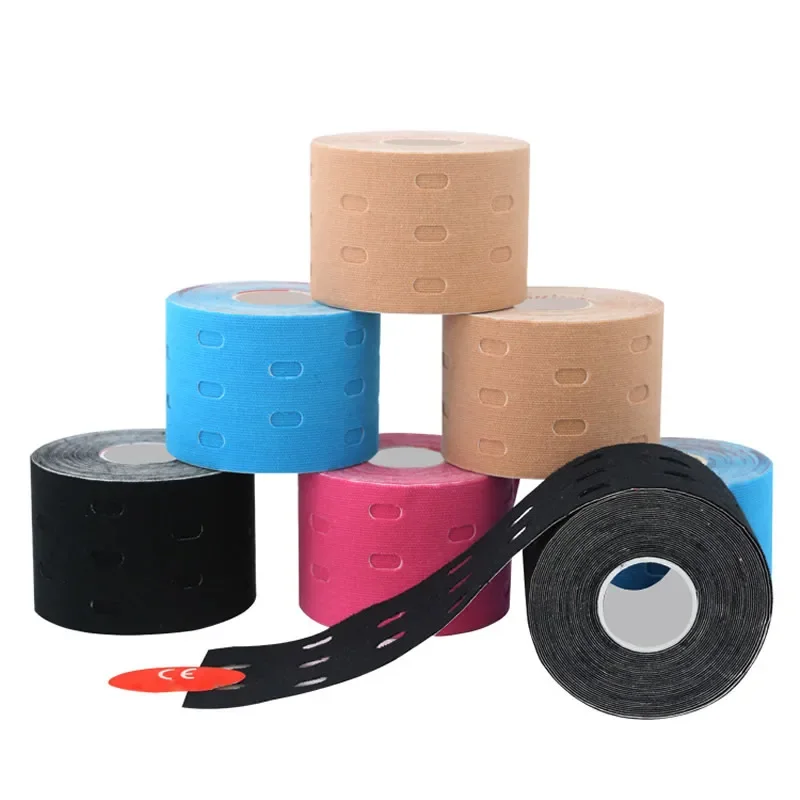 5cm*5m Perforated Muscles Sports Adhesive Tape Therapeutic Care Elastic Physio Pre-cut Kinesiology Tape Bandage Breathable