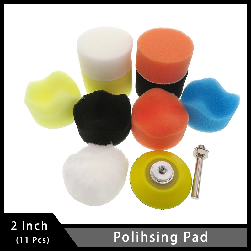 

11Pcs 2 Inch Polishing Pad Detailing Wool Buffing Backing Plate 1/8'' For Coat Paints Waxing Polishing And Sealing Glaze