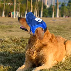 Cool Handsome Large Dog Baseball Cap Blue Jeans Pet Hat Dress Up Costume Sun Hat Cosplay Western Style Golden Retriever Samoyed