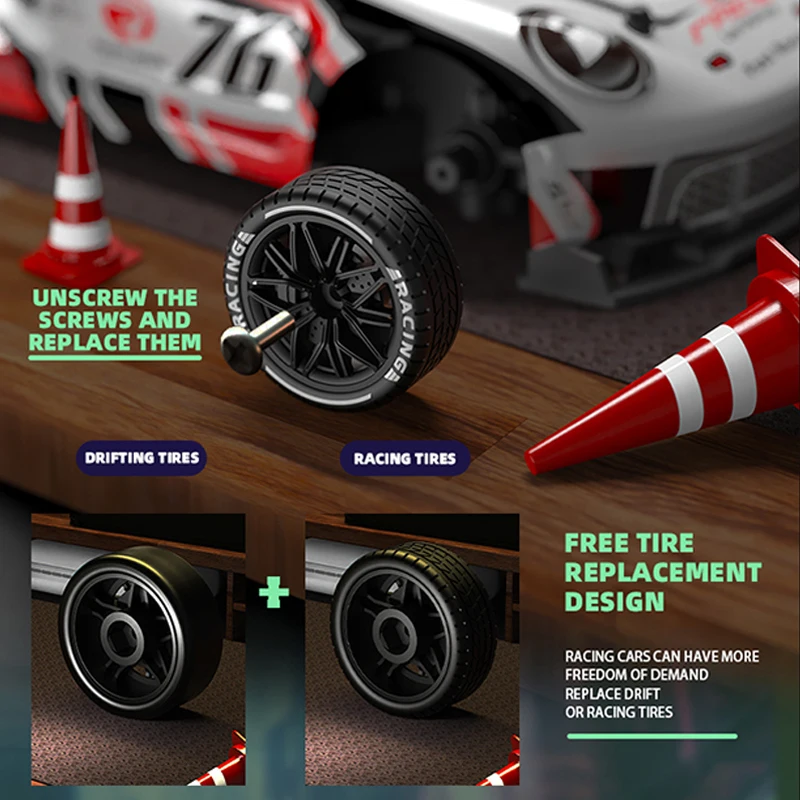 2.4g de alta velocidade deriva rc carro 1/24 4wd carro controle remoto quatro rodas tração rádio controlado mini gtr modelo corrida menino brinquedo presente