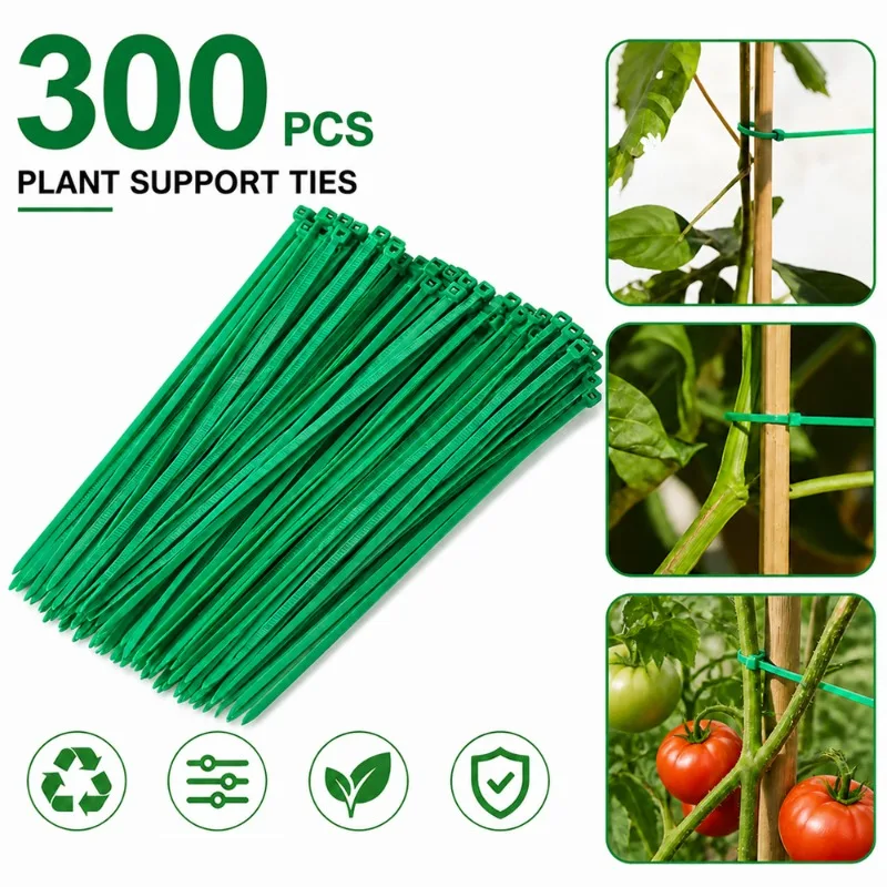 50-300pcs Adjustable Plastic Plant Cable Ties Reusable Cable Ties for Garden Tree Climbing Support Plant Vine Tomato Stem Clip