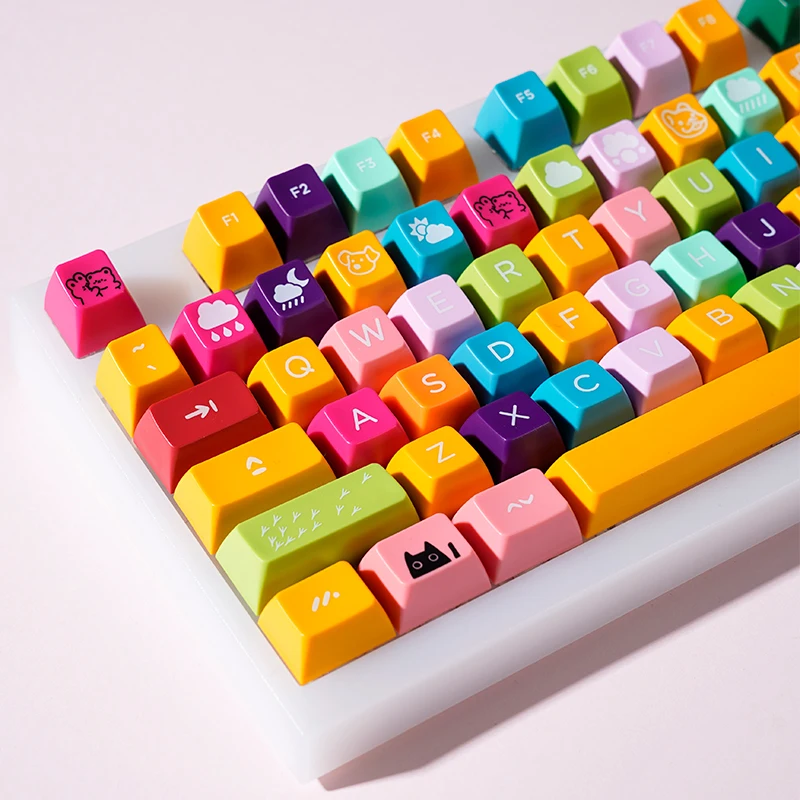 Falling Colorful Corncob Keycap Set ABS Mixed Color Custom SA Profile Keycaps for Mechanical Keyboard Peripherals Accessories