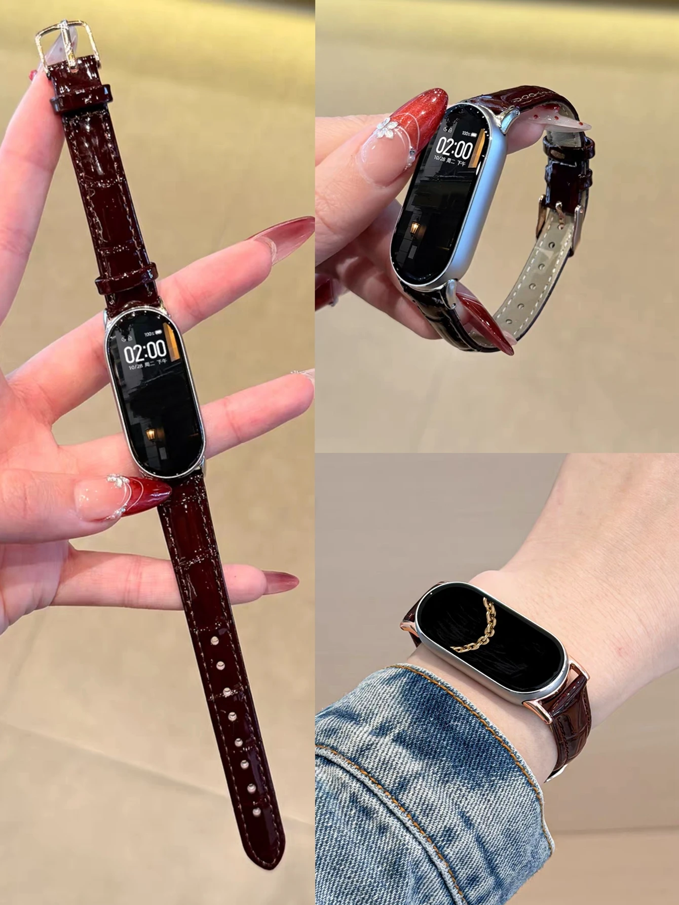 Glattes Lederarmband für Xiaom – Women Fashion Drawing Bewertung und Preis