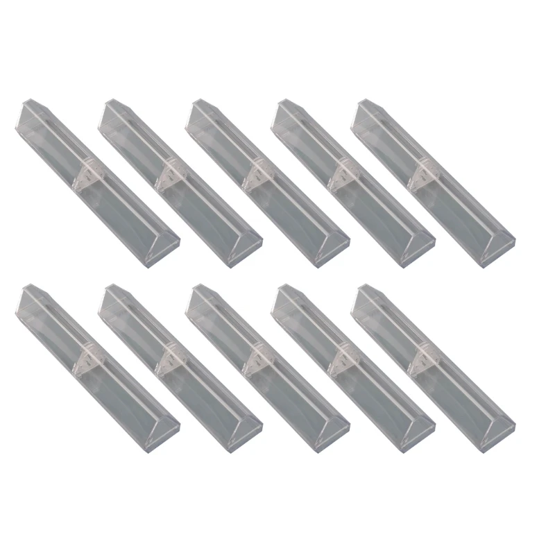 10 Pieces Pencil Holder Triangular Single Pen Case Clear Pen Boxes