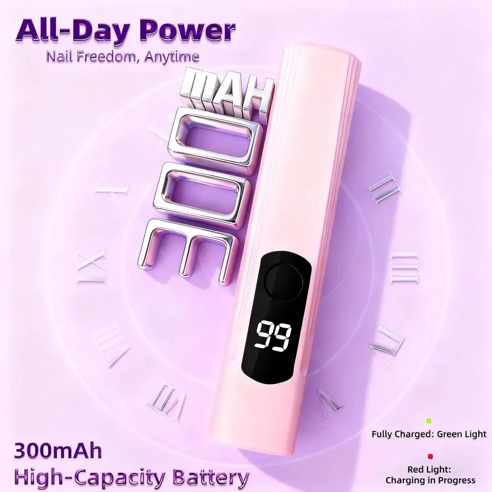 Luce UV portatile per unghie in gel Schermo LED ricaricabile Lampada per polimerizzazione flash Asciugatrice per unghie Mini lampada per unghie in gel per manicure Forniture per unghie