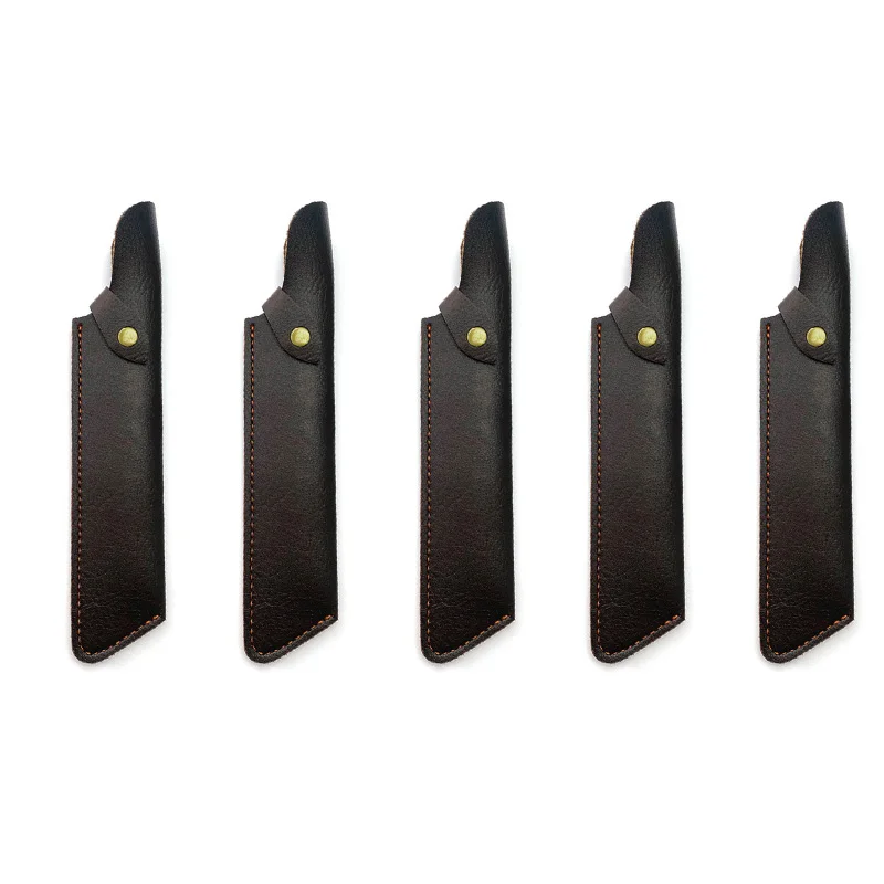 5pcs/lot 2 Colors Cow Leather Cowhide Outdoor Straight Knife Fixed Blade Sheaths Scabbards Pants Holder Storage Bags WIth Buckle