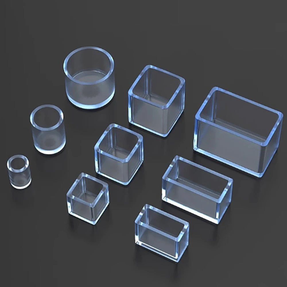 4-50Pcs PVC Transparent Furniture Table Foot Tip Chairs Legs Pad Protector Cover Square/Round Pipe Plug Lid Protection Cap
