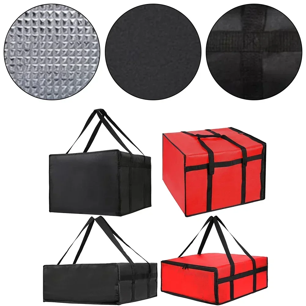 1pc Pizza Delivery Bag Non-woven Fabric Insulated Pizza Delivery Bags Grocery Food Bag Portable Bag Replacement Parts