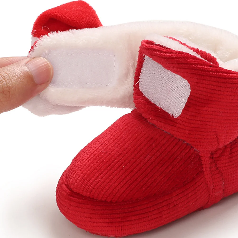 1 زوج الرضع Prewalker أحذية لينة القطن الطفل الجوارب سانتا كلوز تصميم عدم الانزلاق الدافئة طفل الأحذية الدافئة حذاء طفل