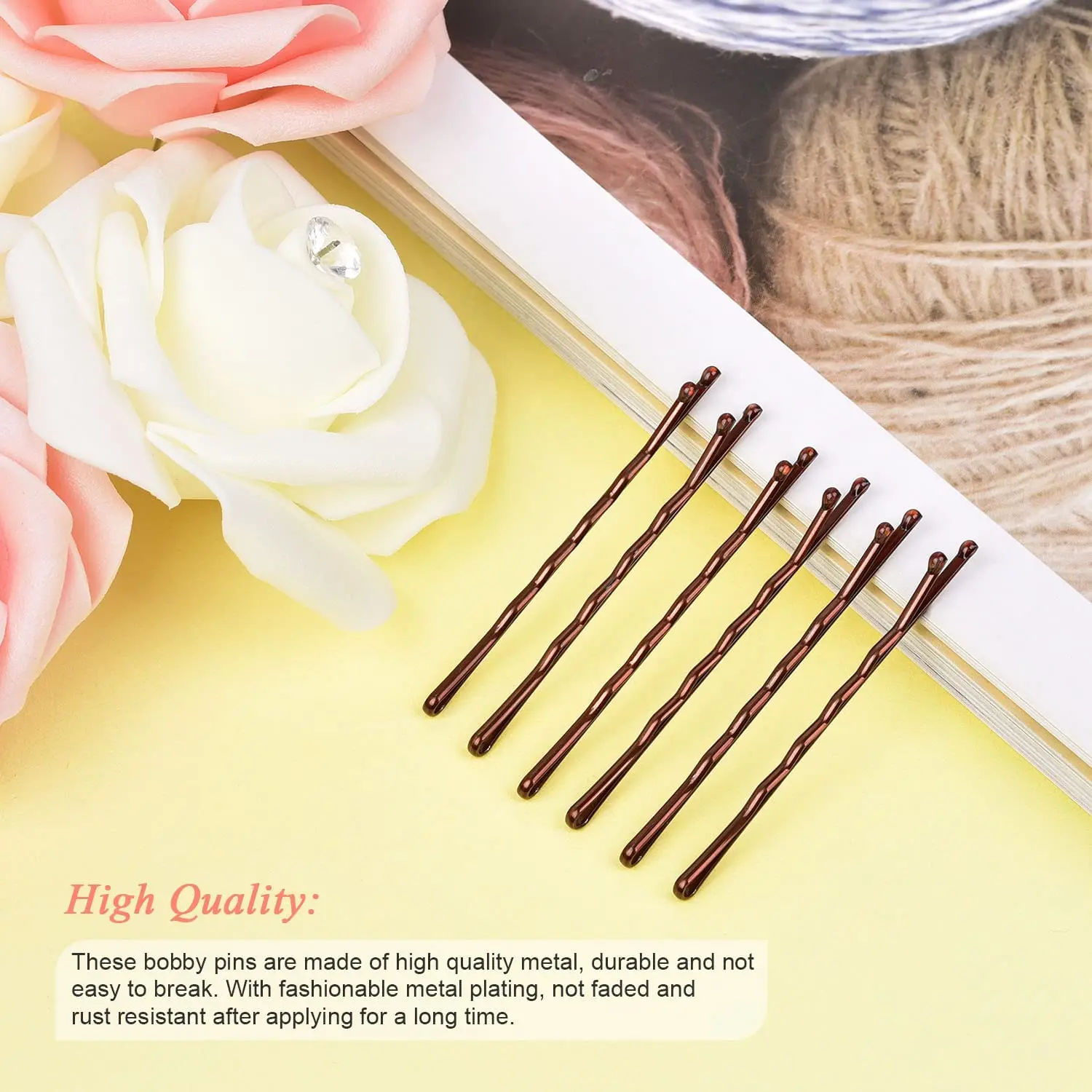 50PCS Hair Bobby Pins for Women 6CM Bun Pins for Thick Hair Thin Hair and All Hair Types Hair Pins Hair Accessories