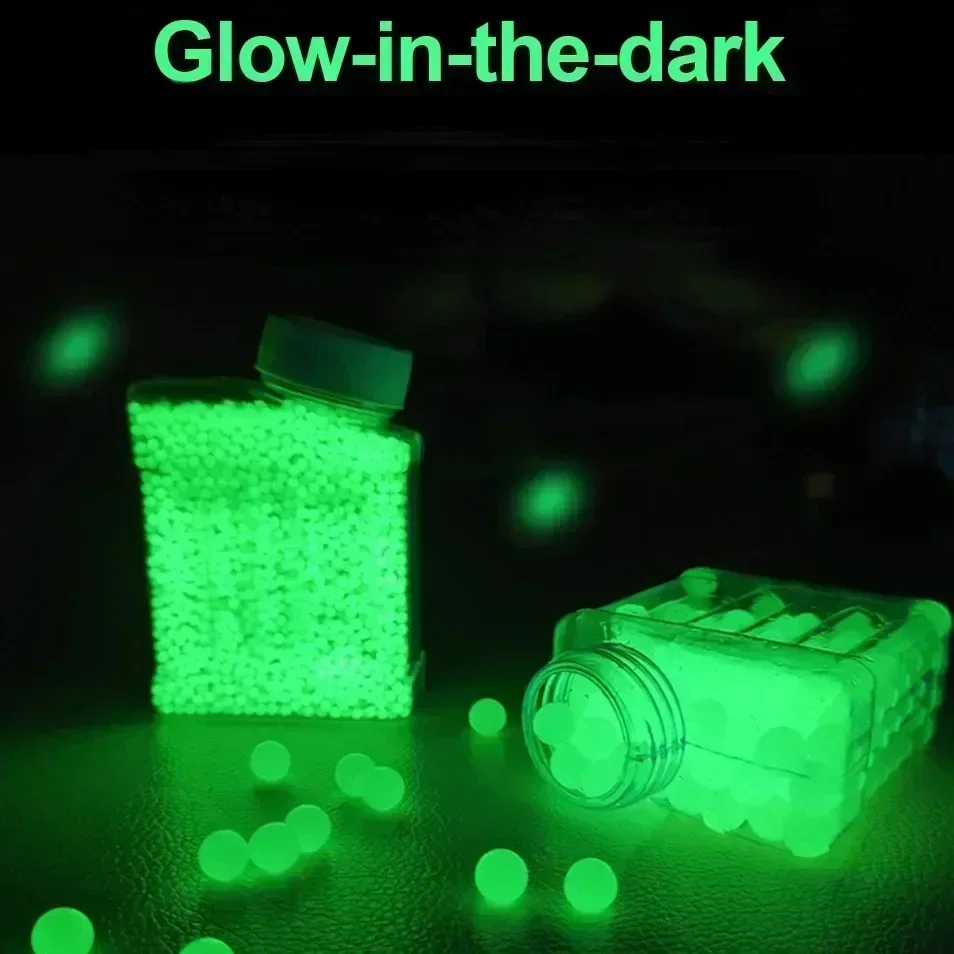 YYLuminous Water Beads Blaster Bullets Airsoft Weapons Gel Ball Gun Ammo Growing Splatrball Green Water Ball For Vase Decor DIY
