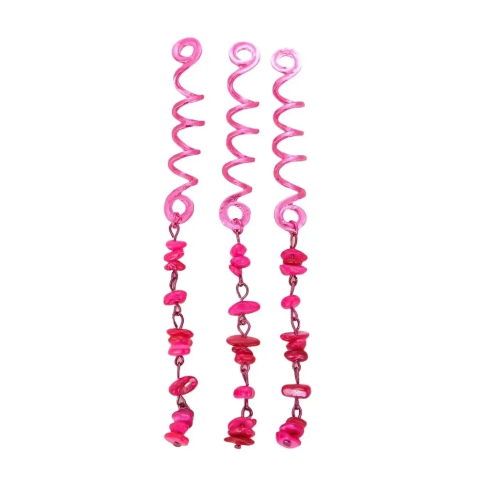 10Pcs Rose Viking Spiral 3D Charm Hair Tubes Braids Dread Dreadlock Beads Clips Cuffs Rings Jewelry Woman Hair Style Accessories view 5