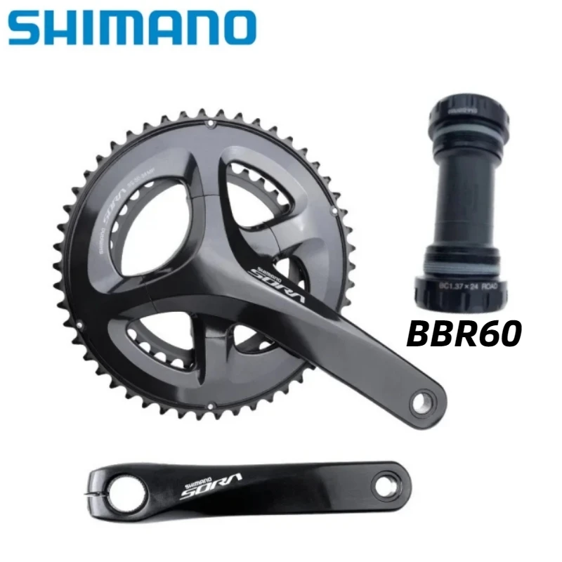 SHIMANO SORA FC-R3000 2x9v Crankse Groupset with Crankarm and RS501 Bottom Bracket BBR60 for Road bike