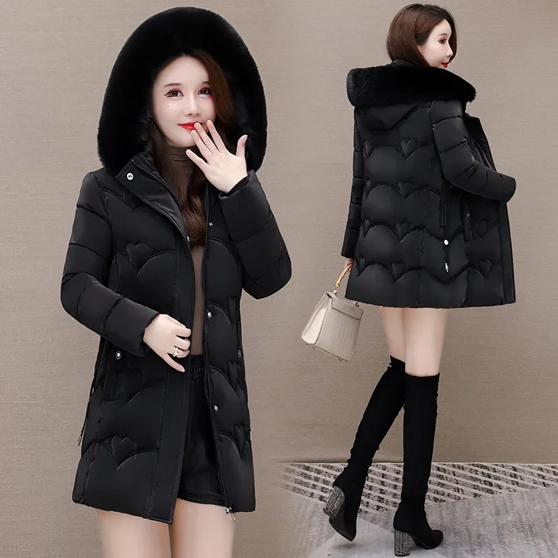 Women's Parkas Coat Casual 2024 Winter New Fashionable Hooded Casual Slim Fit Warm Cotton Jacket Regular Women Clothing Winter