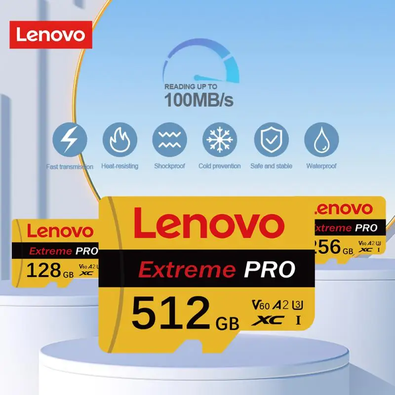 Lenovo U3 1TB Professional Camera Memory Card UHS-I SD/TF Flash Memory Card 2T V30 Ultra-HD Video Micro TF SD Card Portable