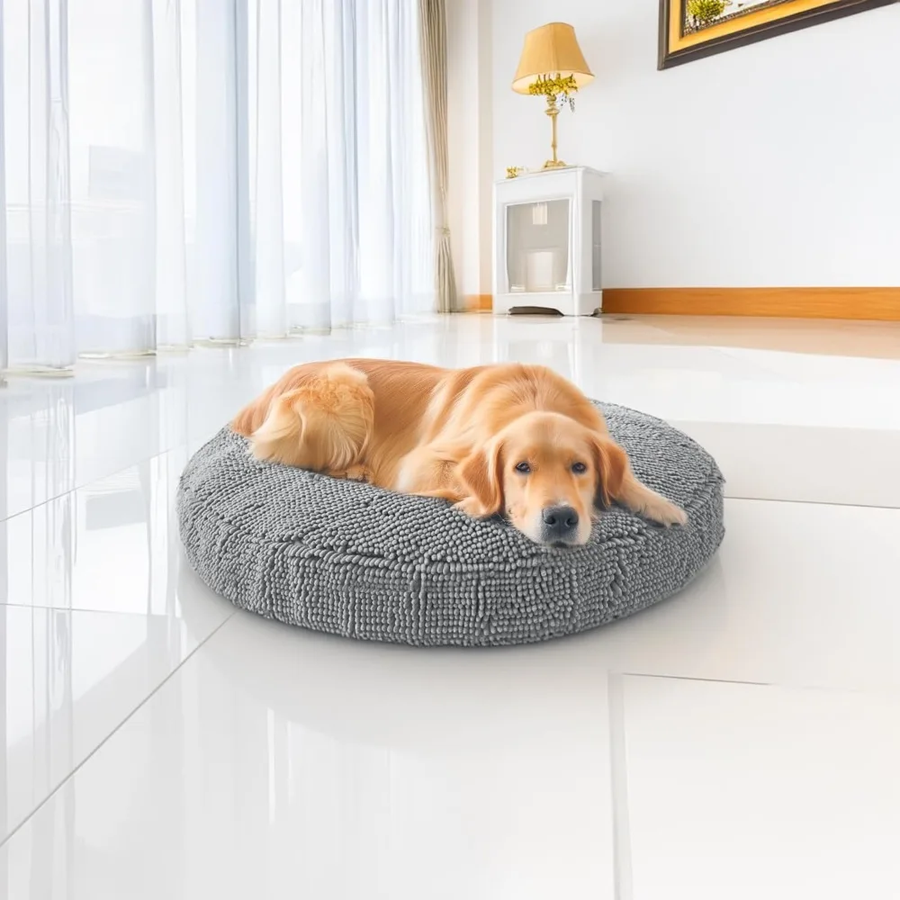 

Bed for Dogs & Cats, Soft & Relaxing Round Dog Bed, Chenille Material, Removable Cover, Washable & Dryer