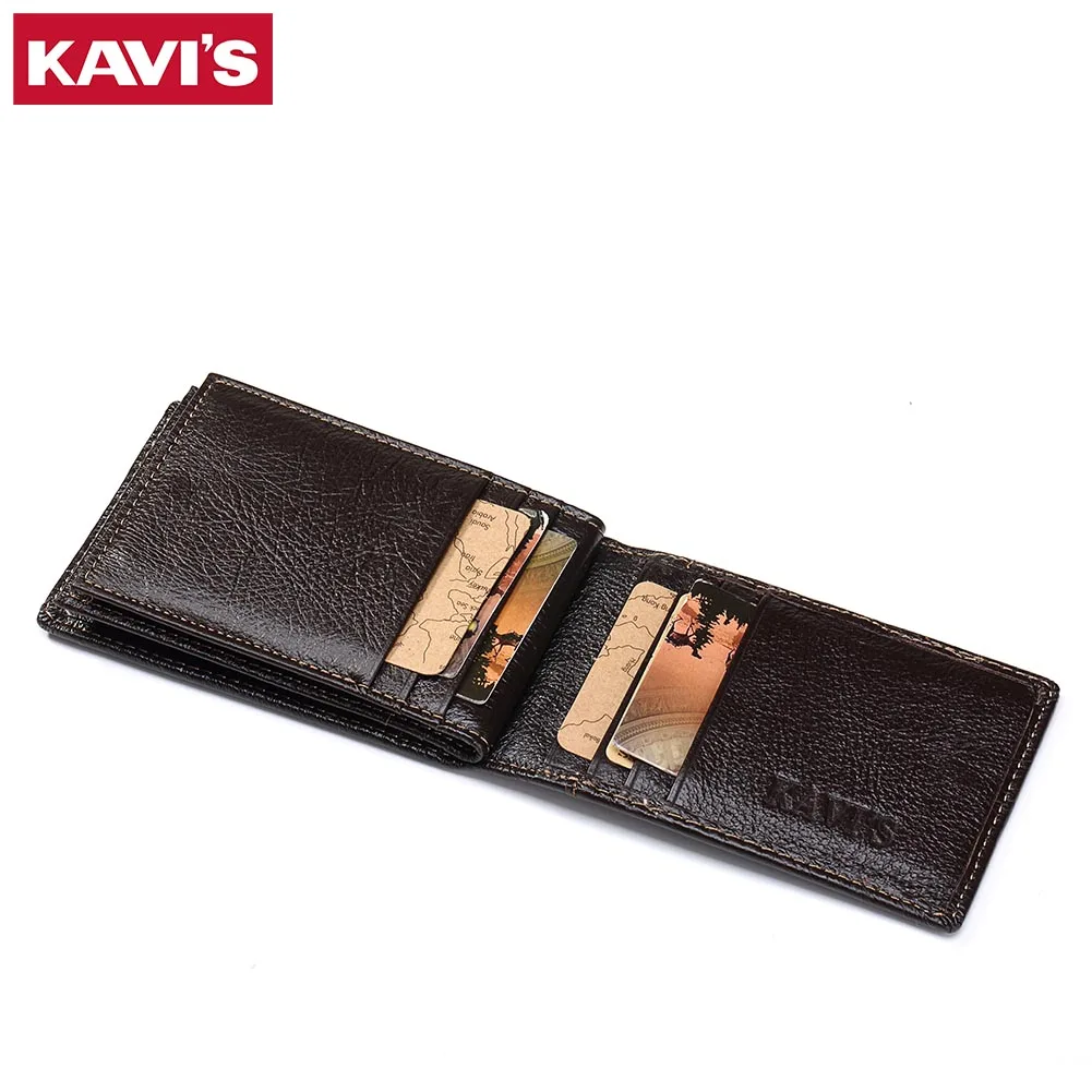 Genuine Leather Portable Slim Wallet for Men Mini Credit Card Holder Thin Small Card Organizer Purse Driver\'s License Money Bag