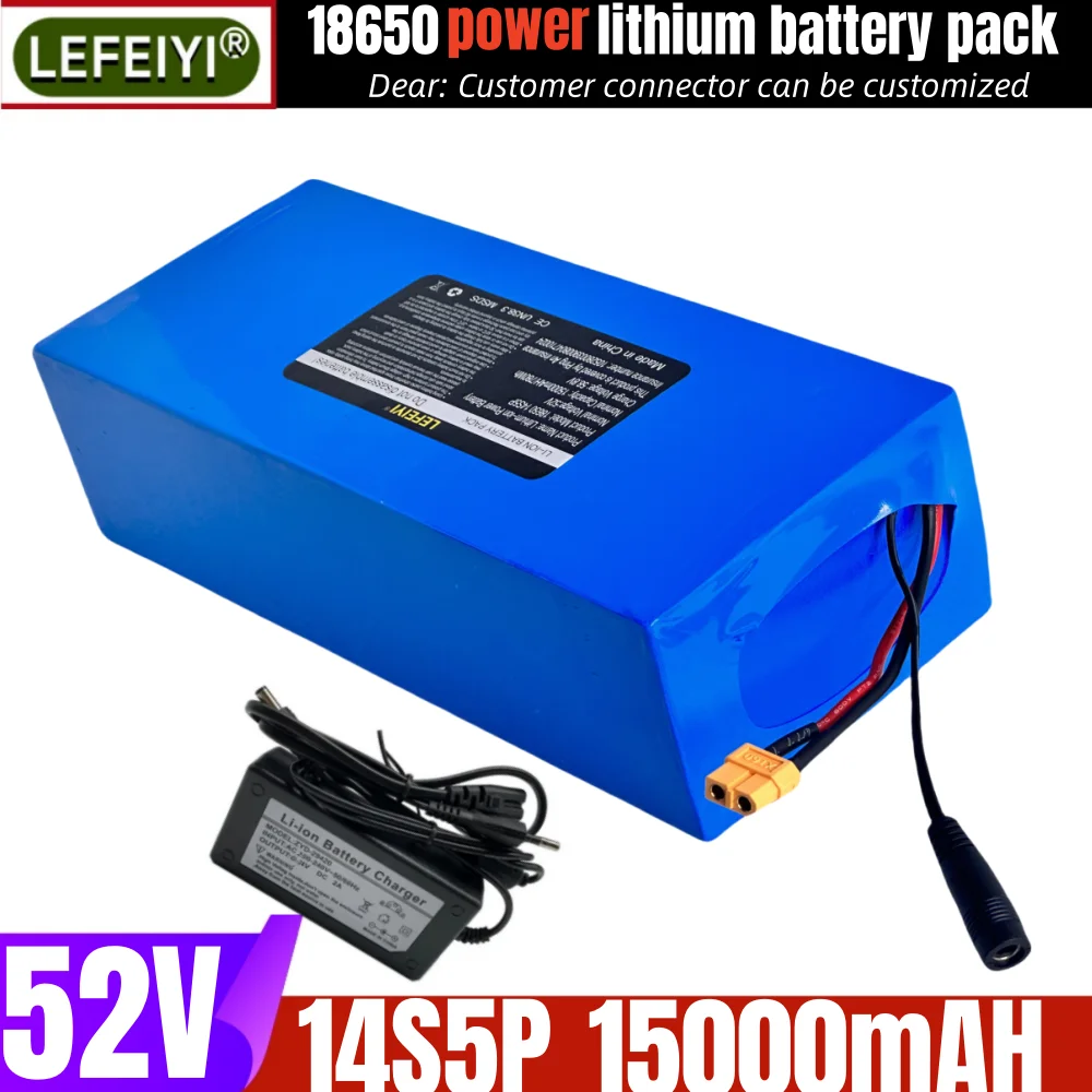 

52V 14S5P 15000mah 18650 2000W Lithium Battery for Balance Car, Bike, Scooter, Tricycle 58.8V Charger