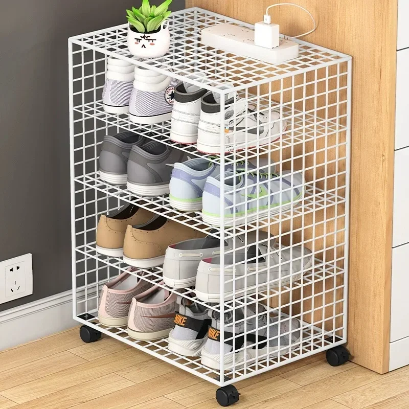 Iron Art For Storing Shoes Home Door Shoe Cupboard Multi-layer Simple Shoe Shelf Multi-functional Large-capacity Storage Rack