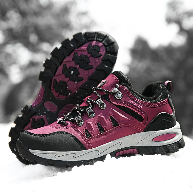 

woman Outdoor Hiking Boots Winter Women Shoes Snow Boots Non-slip Warm Comfortable Work Ankle Shoes Trekking Mountain Boots36-43